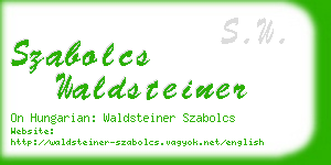 szabolcs waldsteiner business card